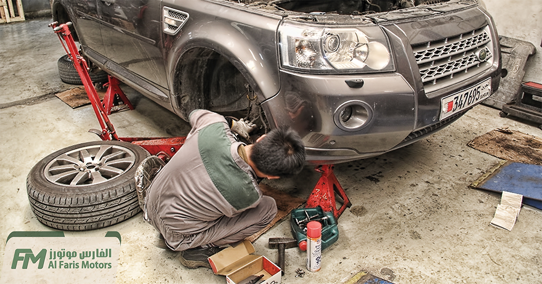 LR2 Front Brakes getting serviced